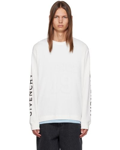 Givenchy ホワイト ロゴプリント 長袖tシャツ - ブラック