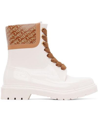 See By Chloé White & Brown Florrie Boots - Multicolor