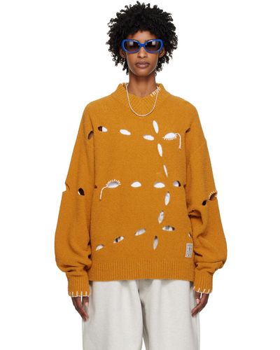 Adererror Yellow Perforated Sweater - Orange