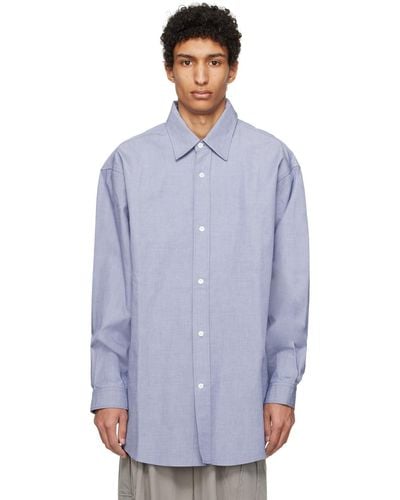 Hed Mayner Twin Pleats Shirt - Blue