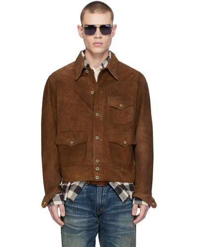 RRL Roughout Leather Jacket - Brown
