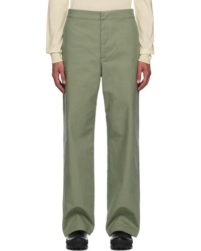 Jil Sander Khaki Four-pocket Trousers - Green
