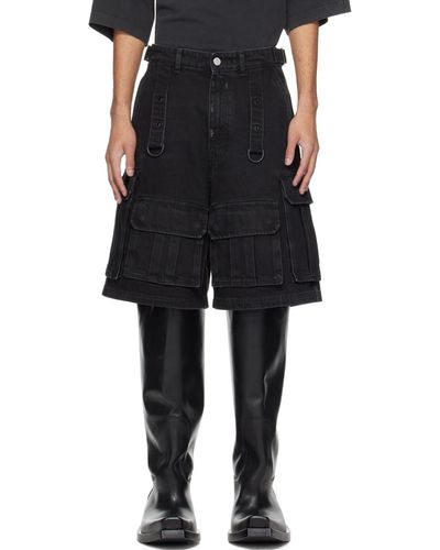 Vetements Multipocket Denim Shorts - Black