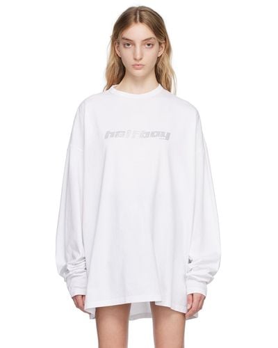 Halfboy Crystal-cut Long Sleeve T-shirt - White