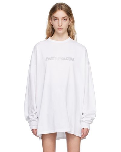 Halfboy T-shirt à manches longues blanc à logo en verre taillé
