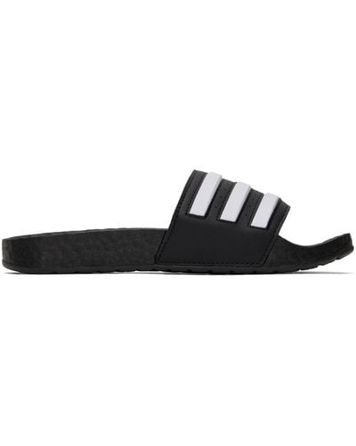 adidas Originals Sandales à enfiler adilette noires à semelle intercalaire boost