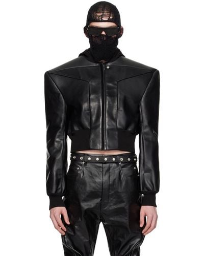 Rick Owens Edfu Flight Leather Jacket - Black