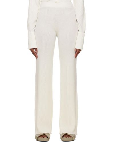 Low Classic Off- Slim Lounge Trousers - White