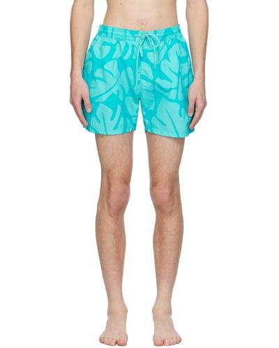 BOSS Blue Printed Swim Shorts