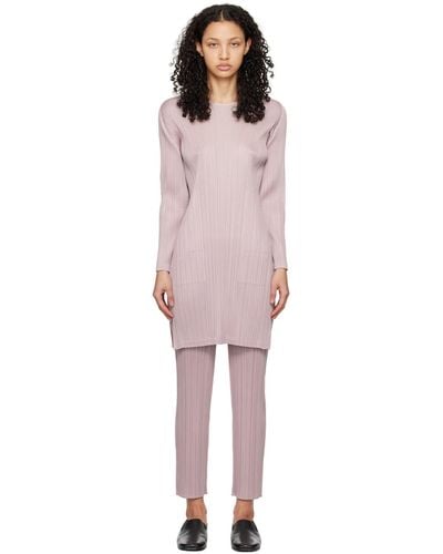 Pleats Please Issey Miyake Pink Monthly Colours January Minidress - Black