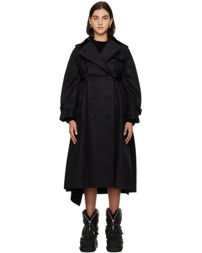 Sacai Trench noir à double boutonnage