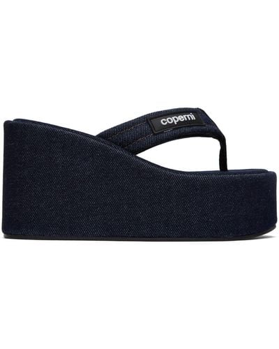 Coperni Wedge Denim Sandals - Blue