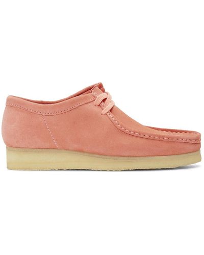 Clarks Pink Suede Wallabee Moccasins