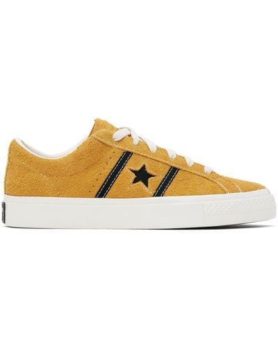 Converse Yellow One Star Academy Pro Suede Low Top Sneakers - Black