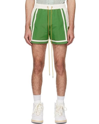 Rhude Green & Off-white Moonlight Shorts