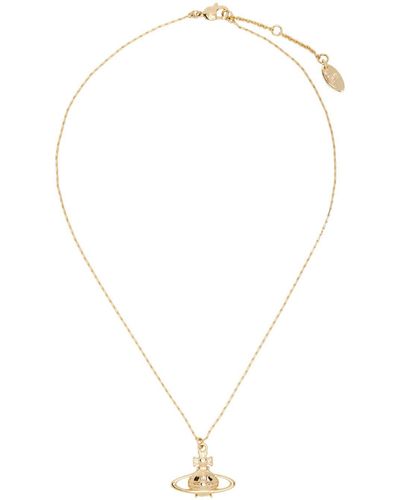 Vivienne Westwood Gold Suzie Pendant Necklace - White