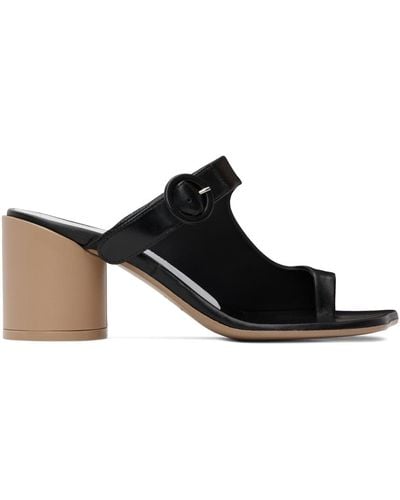 MM6 by Maison Martin Margiela Black Buckle Heeled Sandals