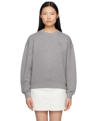 Maison Kitsuné Gray Bold Fox Head Sweatshirt