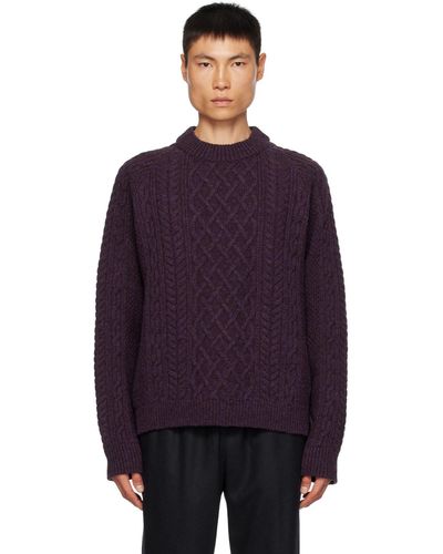 De Bonne Facture Cable Sweater - Purple