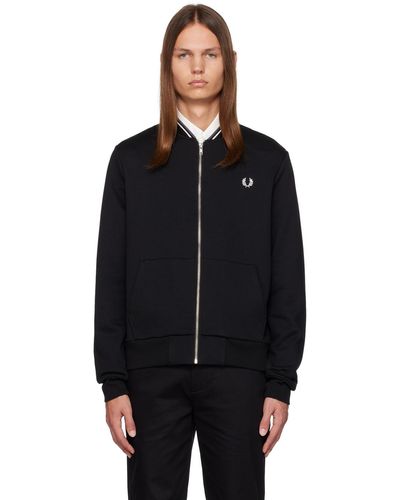 Fred Perry F perry cardigan noir à glissière