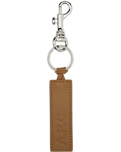A.P.C. Porte-clés brun à logo gaufré - Noir
