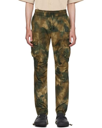 John Elliott Camouflage Cargo Trousers - Green