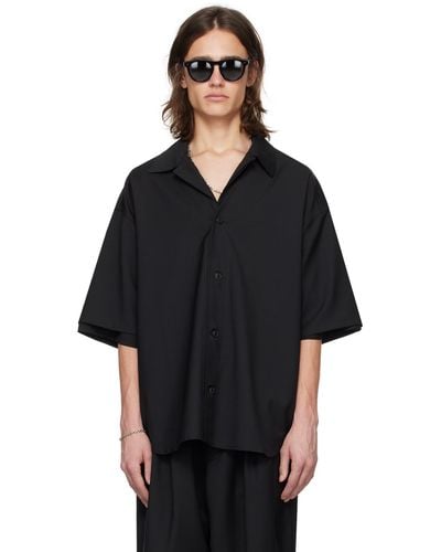 Lownn Collarless Shirt - Black
