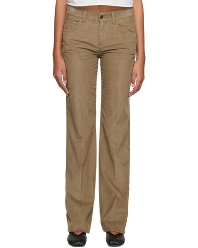 The Row Taupe Carlyl Pants - Natural