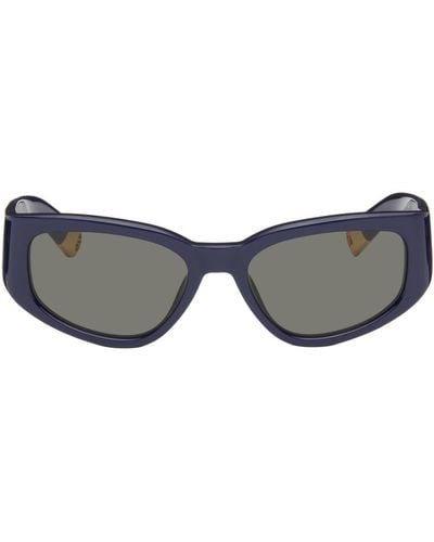 Jacquemus Navy 'les Lunettes Gala' Sunglasses - Black