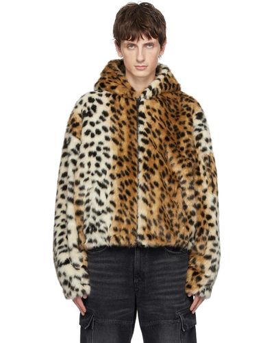 Givenchy Blouson en fourrure synthétique à motif léopard - Multicolore
