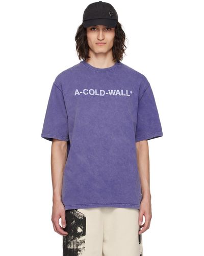 A_COLD_WALL* * t-shirt bleu à effet délavé - Violet