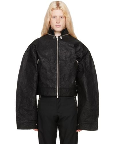 HELIOT EMIL Stiff Faux-leather Jacket - Black