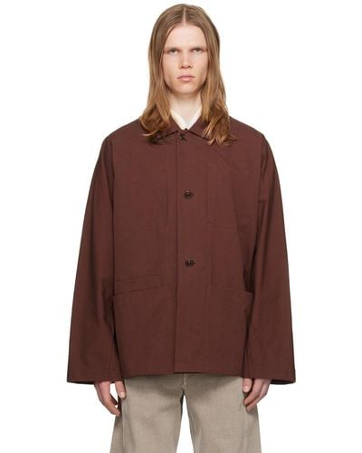 Lemaire Burgundy Single Breasted Jacket - Brown