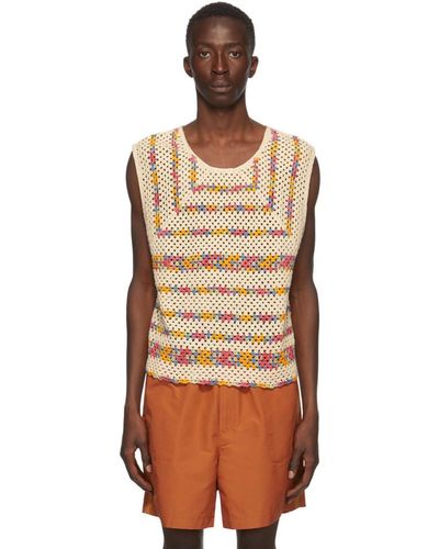 Bode Multicolor Crochet Knit Tank Top