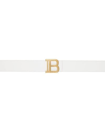 Balmain ホワイト B-belt ベルト - ブラック