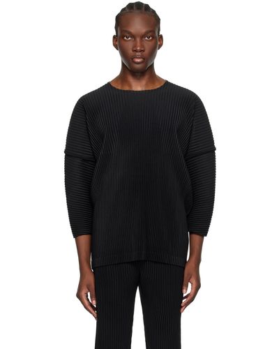 Homme Plissé Issey Miyake Monthly Colour April Long Sleeve T-Shirt - Black