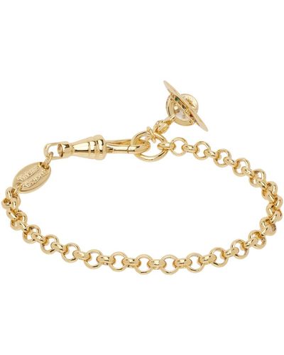 Vivienne Westwood Bracelet doré à petite breloque à orbe - Métallisé