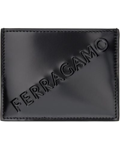 Ferragamo エンボス カードケース - ブラック