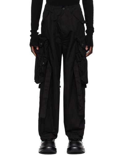 Julius Gas Mask Cargo Pants - Black