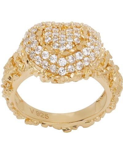 Veneda Carter Heart Pave Ring - Metallic