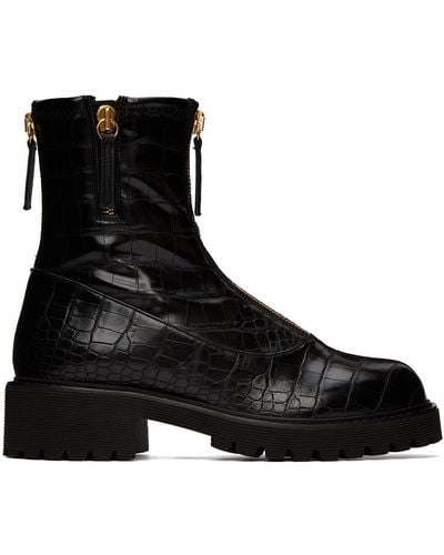 Giuseppe Zanotti Gz Alexa Faux-leather Ankle Boots - Black