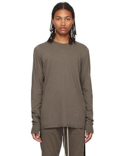 Rick Owens グレー Level 長袖tシャツ - ブラウン