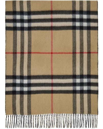 Burberry Reversible Beige & Check Scarf - Green