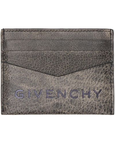 Givenchy Porte-cartes noir à logo gaufré - Gris