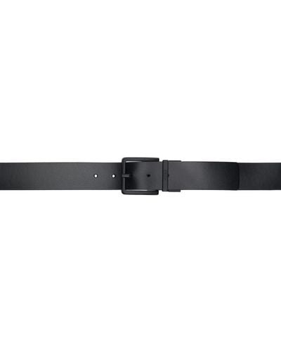 HUGO Black Leather Logo Reversible Belt
