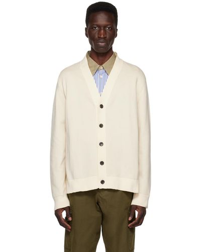 PS by Paul Smith Off-white Embroidered Cardigan - Natural