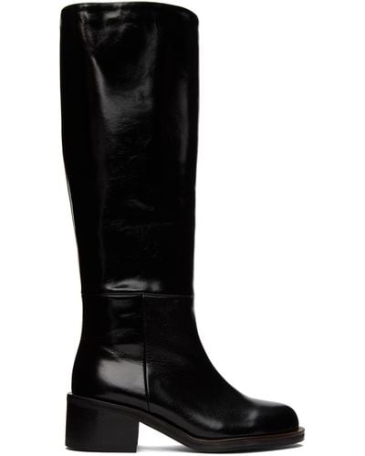 Reike Nen Grained Tall Boots - Black