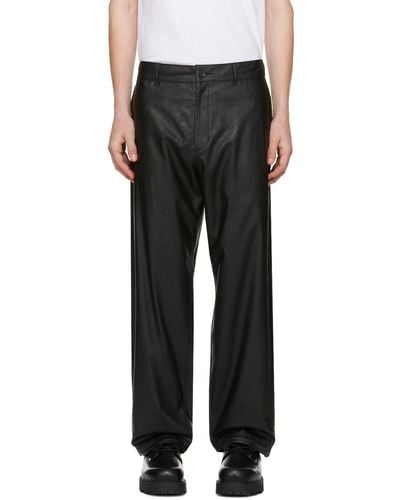 N. Hoolywood Wide Faux-leather Pants - Black