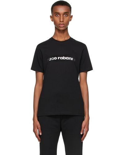 Rabanne ロゴ T シャツ - ブラック