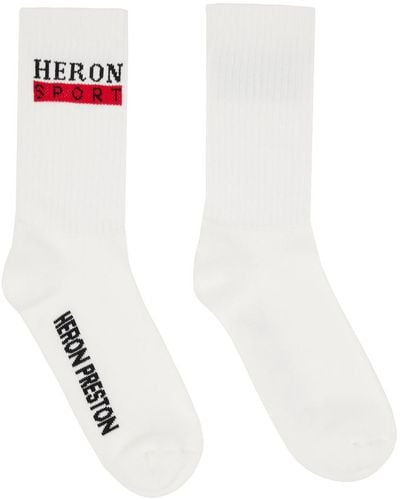 Heron Preston White Jacquard Socks